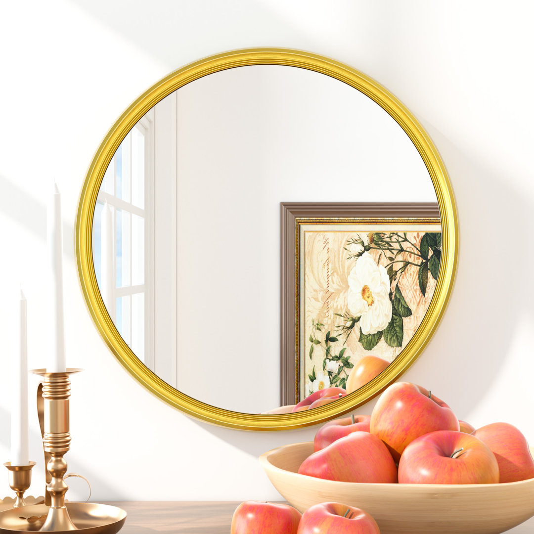 Evangelista Aluminum Alloy Framed Mirror, Round Wall Mounted Mirror, Decorative Mirror for Entryway, Bathroom, Hallway,Tempered Glass